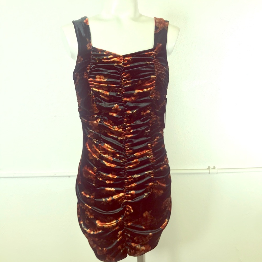 Free Press Velvet Ruched Mini Dress